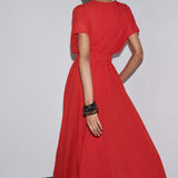 Freya – Rochie Midi de Damă Elegantă din Bumbac cu Croi Lejer