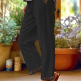 Wren – Pantaloni Croiți Relaxați cu Detalii Contrastante