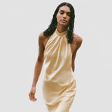 Liora – Rochie Midi de Damă Elegantă cu Spate Deschis