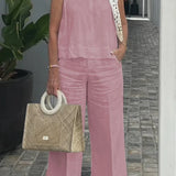 ZURI – COSTUM FĂRĂ MÂNECI DIN BUMBAC ȘI IN