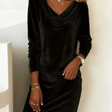 Frosina - Rochie din Catifea cu Croi Lejer