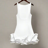 Eleganza – Rochie Mini de Damă cu Volane și Pliuri