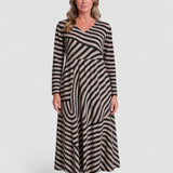 Belinda™ | Rochie maxi cu dungi și decolteu în formă de V