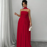 Alessia – Rochie de Damă Maxi Elegantă Sculptată Fără Bretele