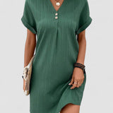 Christine – Rochie de Damă Elegantă Midi cu Decolteu în V