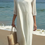 Lunelle – Rochie Lejeră de Damă din In și Bumbac, Croială Fluidă