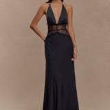 Kalira – Rochie Maxi Damă Elegantă din Satin cu Dantelă Roz