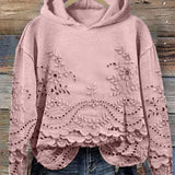 SACHZNA | Hanorac cu glugă și broderie florală