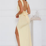 Claire™ | Rochie ajustată cu fante și drapaje