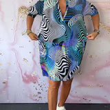 Sonya™ | Rochie cu iluzie optică și croi T-shirt