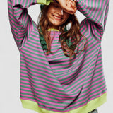 Manie - Pulover oversized cu dungi