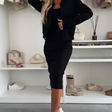 Manon | Rochie Midi Confortabilă & Vest