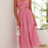 Ava – Rochie Midi Damă Roz cu Mâneci Puff și Croi Fluid