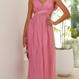 Ava – Rochie Midi Damă Roz cu Mâneci Puff și Croi Fluid