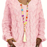 Mihaela | Pulover Informal Cu Mâneci Lungi Din Tricot