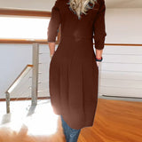 Nele – Rochie de Damă Midi Elegantă cu Mâneci 3/4 și Buzunare