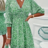 Alina – Rochie de Damă cu Volane la Mâneci Elegantă și Feminină