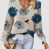 Melania | Pulover elegant cu model floral