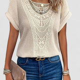 Leah - Top tricotat cu guler rotund elegant