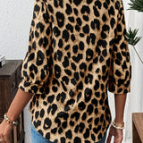 Alba – Bluză în stil lejer cu imprimeu leopard