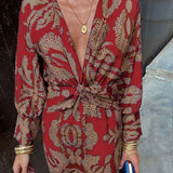 Frieda™ | Rochie midi cu model baroc