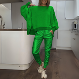 Tomasa - Set Pulover și Jogger din Satin