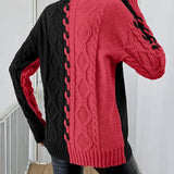 LEOVIA | Pulover Elegant cu Dungi și Guler Înalt