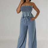 ISLA – SET STILAT DIN DENIM FORMAT DIN DOUĂ PIESĂ