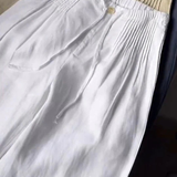 Camille | Pantaloni cu Picior Larg din Amestec de Bumbac și In