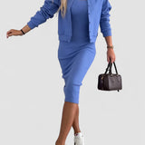 Manon | Rochie Midi Confortabilă & Vest