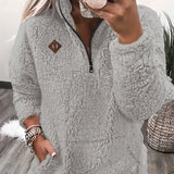 NOREEN | Pulover Teddy cu Fermuar