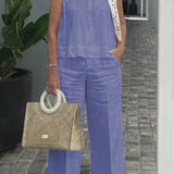 ZURI – COSTUM FĂRĂ MÂNECI DIN BUMBAC ȘI IN