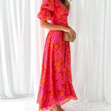 Elora – Rochie de Damă Elegantă Lungă cu Model Floral