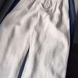 Camille | Pantaloni cu Picior Larg din Amestec de Bumbac și In