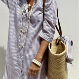 Della™ | Rochie cămașă cu dungi