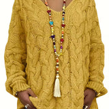 Mihaela | Pulover Informal Cu Mâneci Lungi Din Tricot