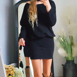 Annabelle | Rochie neagră cu mânecă lungă