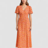 Seraphina™ | Rochie maxi cu flori și volane