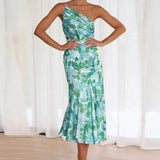 Viktoria™ | Rochie maxi asimetrică cu model floral