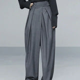 Pantaloni cu Velcro și Picior Larg