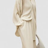 Set de pantaloni din două piese cu buzunare plisate, oversized