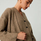 Cardigan lung din trei piese cu pantaloni casual