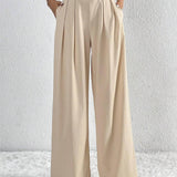 Pantaloni Largi Plisați Stil Old Money