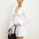 Rochie Corset Plisată cu Rever