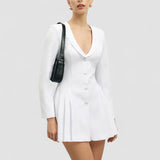 Rochie Corset Plisată cu Rever