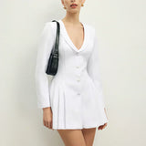 Rochie Corset Plisată cu Rever