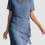 Eva - Rochie Elegantă cu Design Stratificat