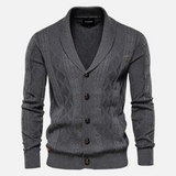 Francisco | Cardigan Argyle Mistura Suva Confortabilitate