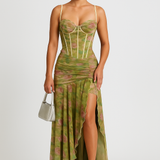 Cireya – Rochie Maxi de Damă cu Model Floral Elegant