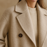 Jauceline – Palton Damă Lung din Lână cu Curea Elegant pentru Iarnă